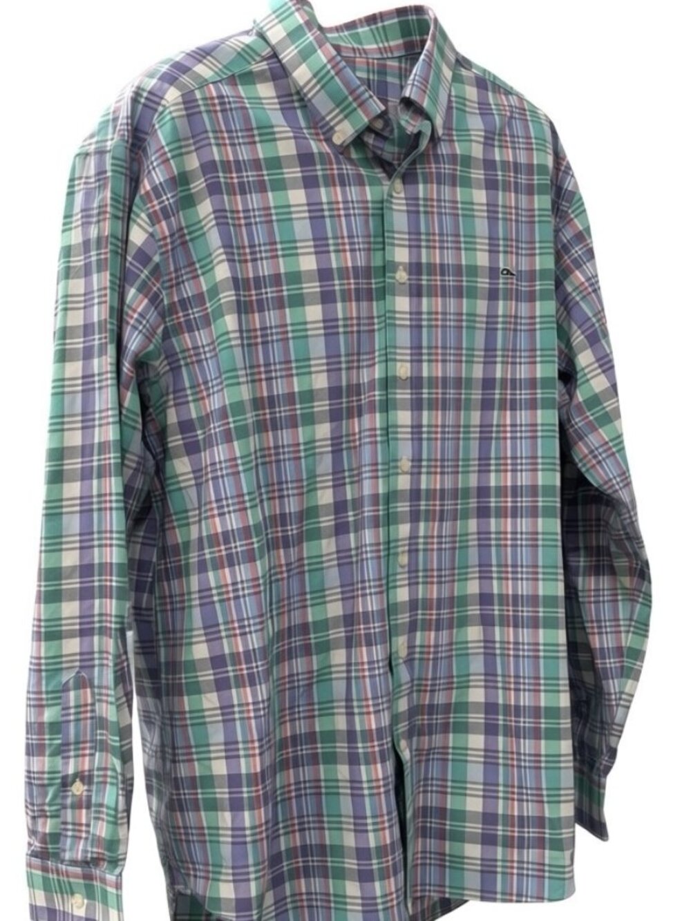 Vineyard Vines Men's Slim Fit Whale Button Up Shirt - Pastel Plaid - Size XXL